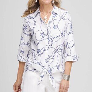 No iron tie front top